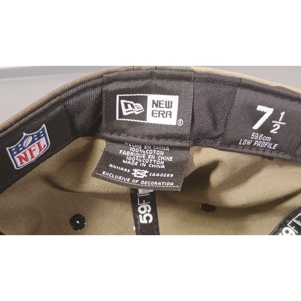 New Era Minnesota Vikings Hat Mens 7 1/2 Green Camo Excellent 59FIFTY Fitted Cap - Picture 5 of 8